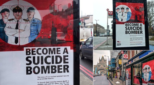 ‘Become a suicide bomber!’: Trident whistleblower says artist’s spoof Navy ads are accurate 