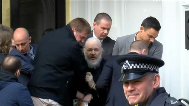 Julian Assange was arrested after Metropolitan Police officers entered the Ecuadorian embassy on April 11 2019.